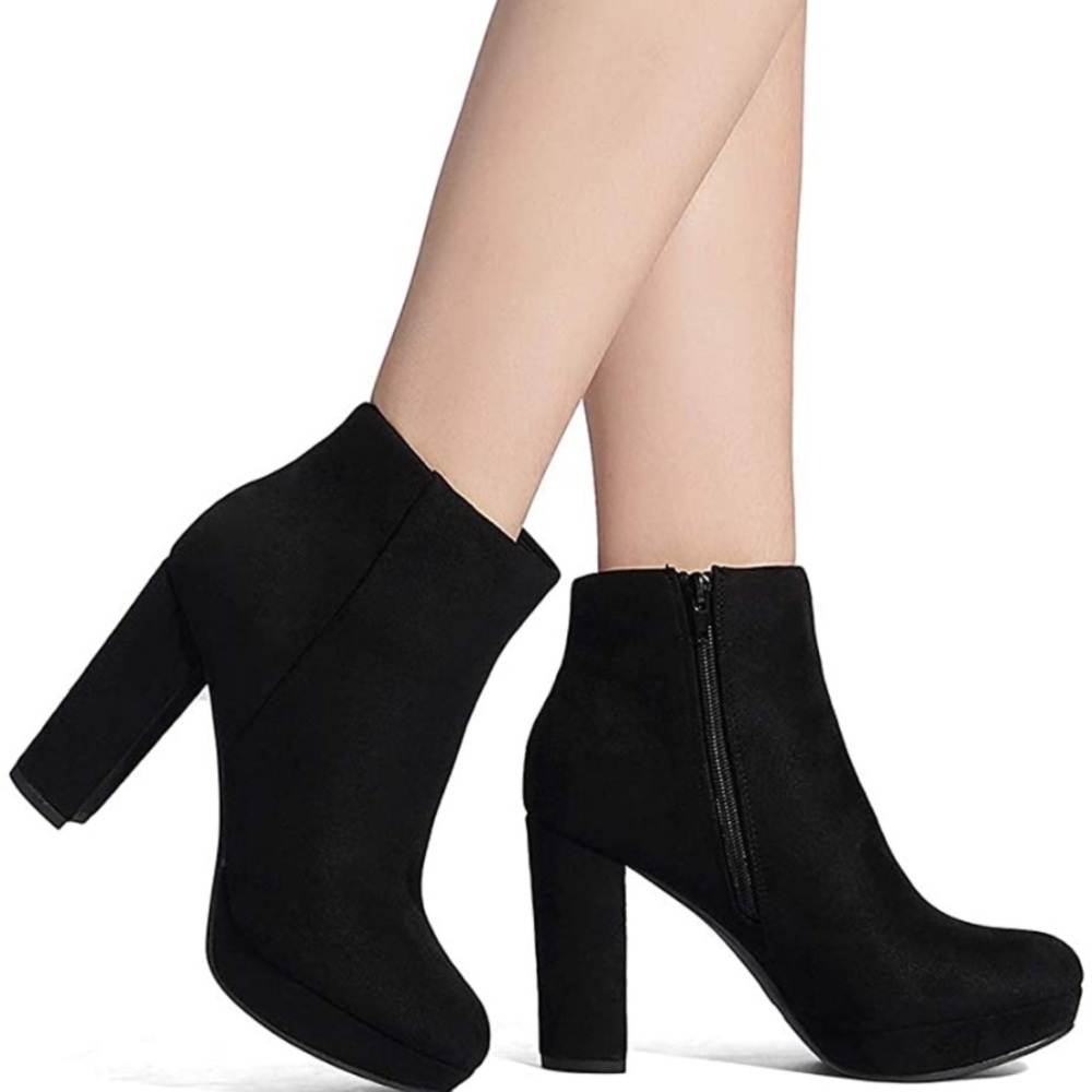 DREAM PAIRS Women's Stomp High Heel Ankle Boots